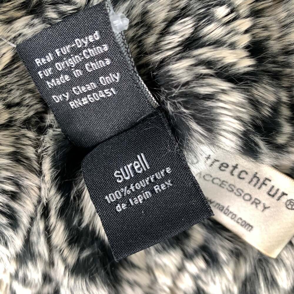 SURELL Black Light Grey Knit Rabbit Shawls - Picture 6 of 6